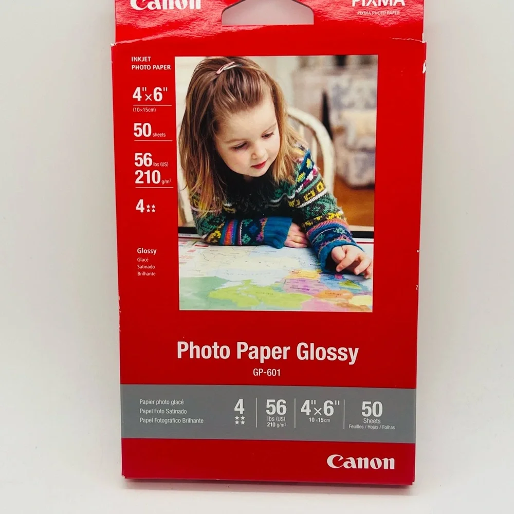 NWT Canon 4 x 6 Inches Photo Paper Glossy, 50 Sheets (8649B001)